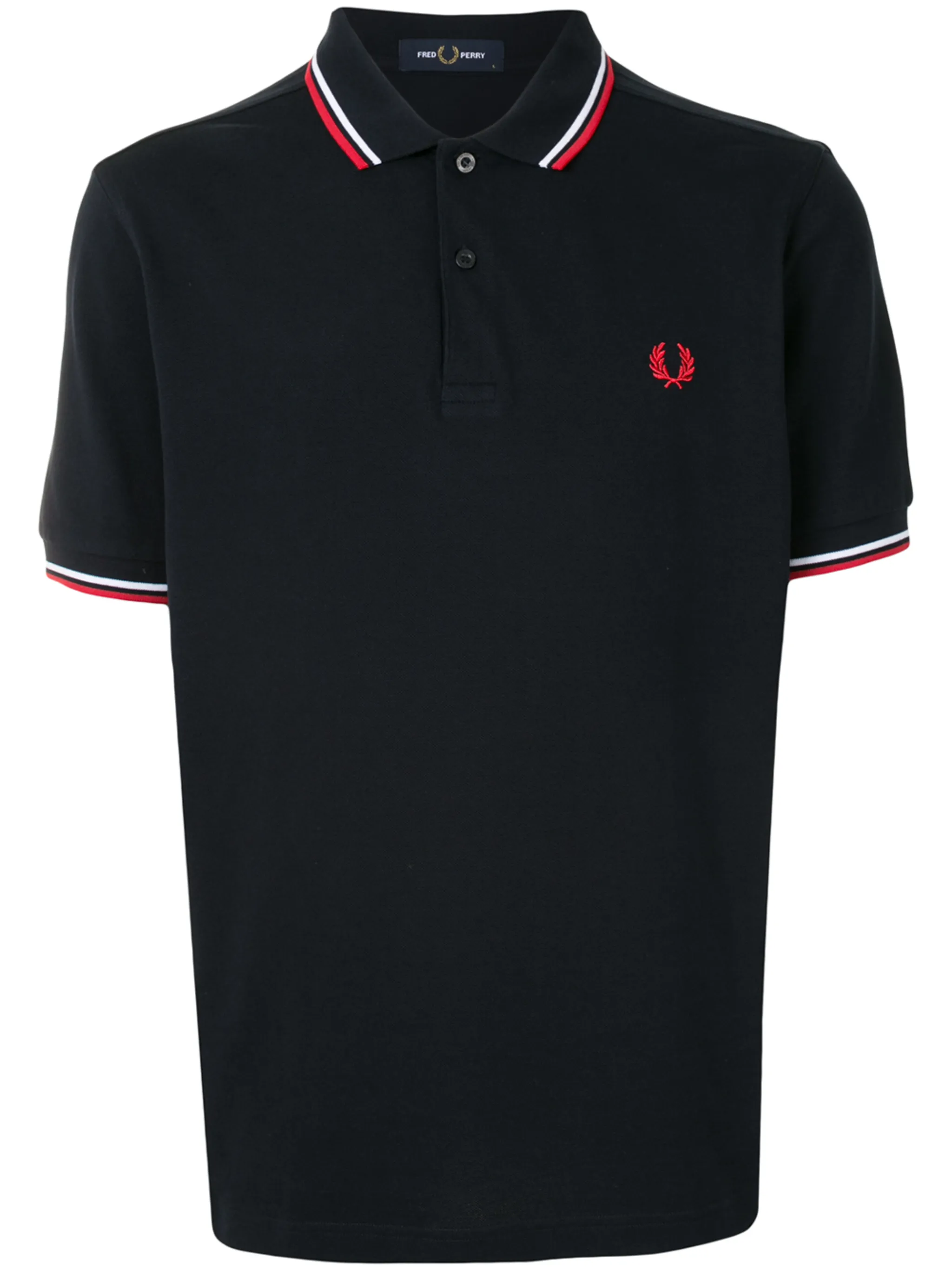

Рубашка поло с отделкой в полоску и логотипом Fred Perry, синий