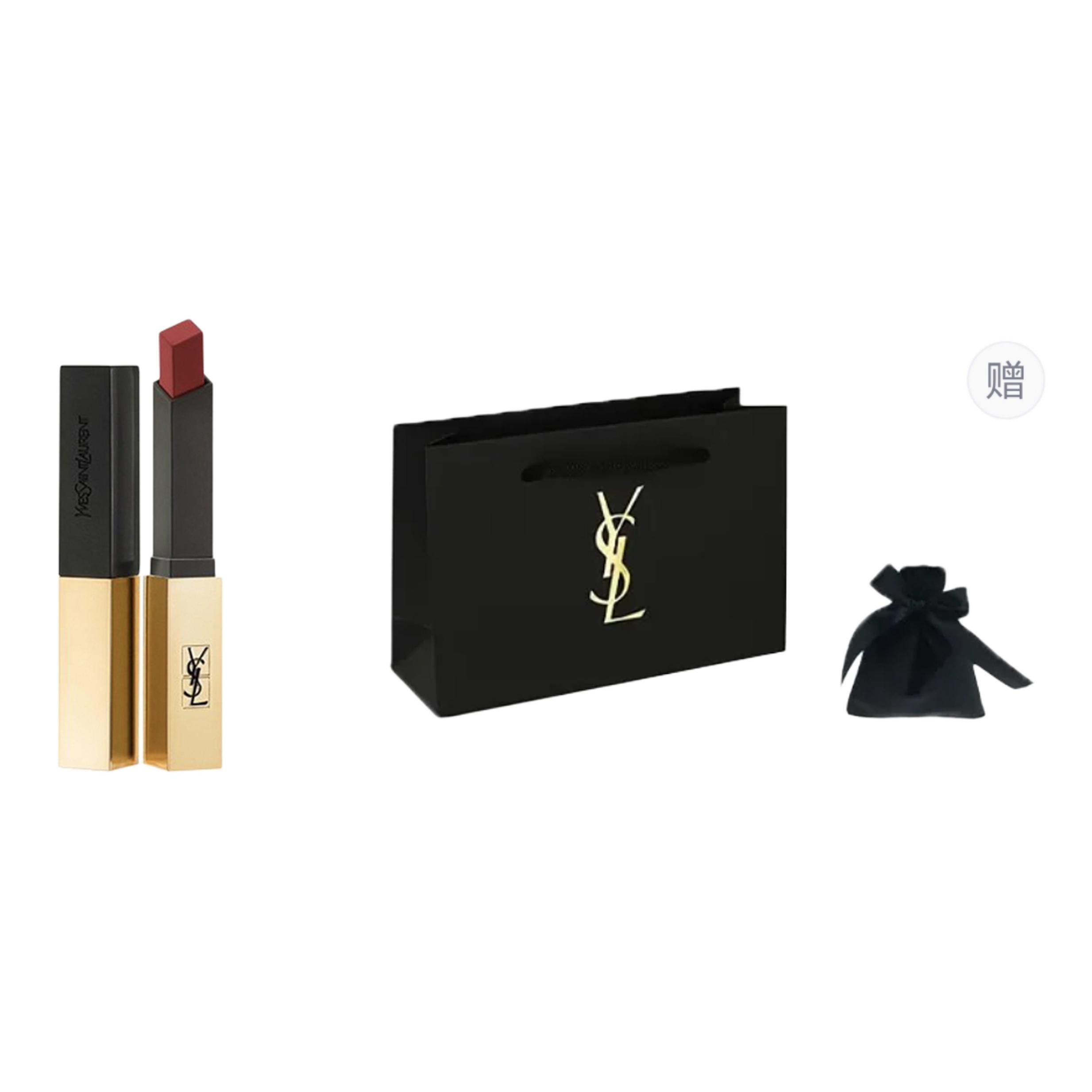 

SAINT LAURENT Маленькая черная полоска маленькая золотая палочка тонкая туба помада шоппинг-сумка комплект в тон велюр стойкая матовая