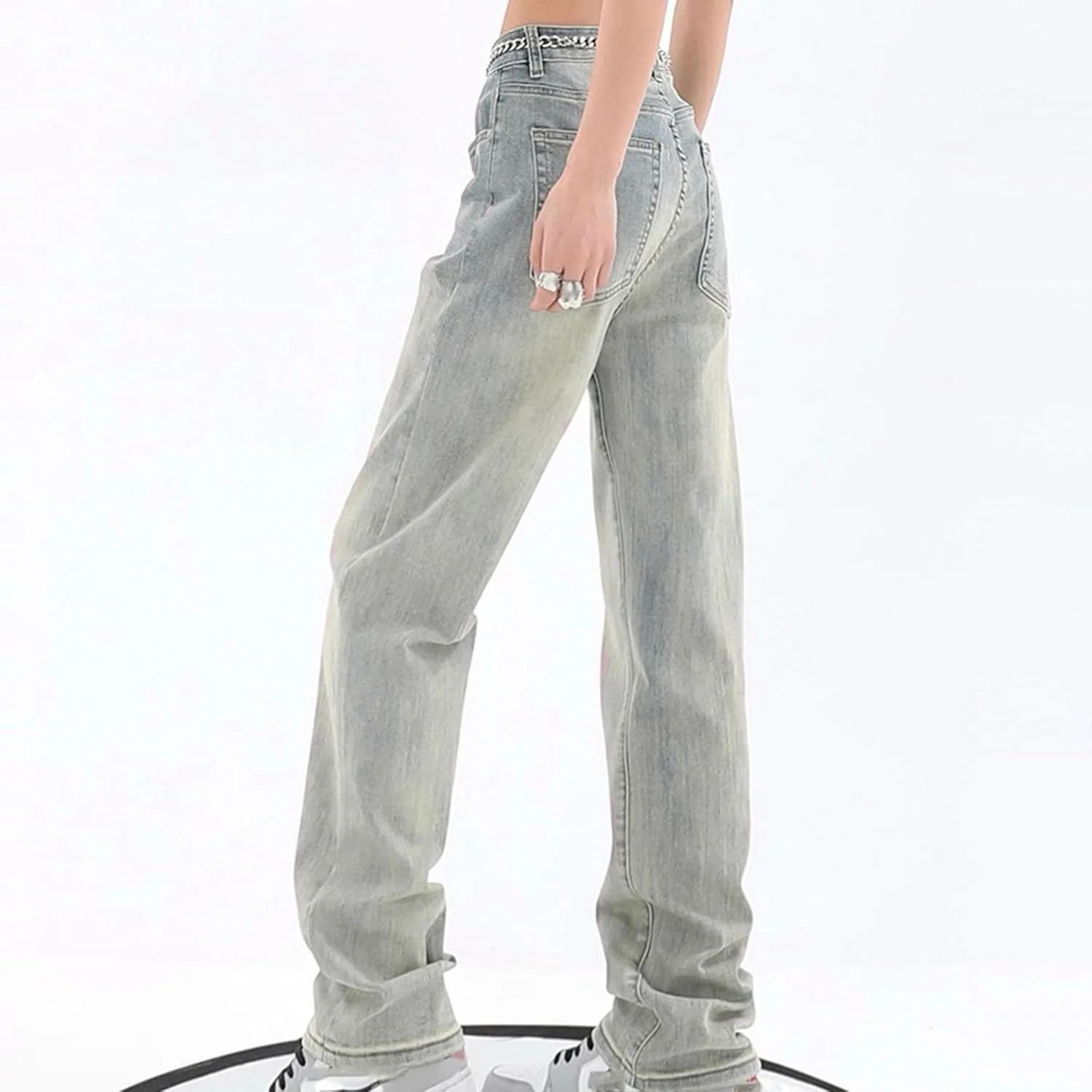 Бойфренд джинсы для женщин loose fit vintage straight leg — фото 4