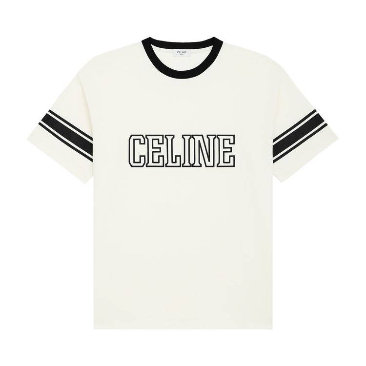 

Футболка CELINE Loose Triomphe T-Shirt 'Washed White/Black', белый