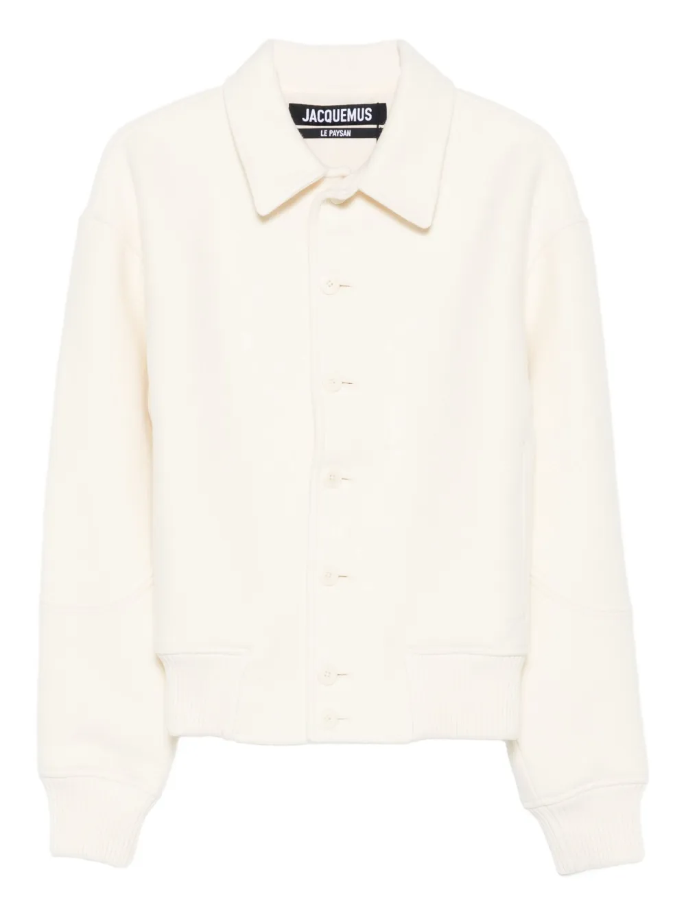 

Куртка-бомбер из фетровой шерсти JACQUEMUS, белый