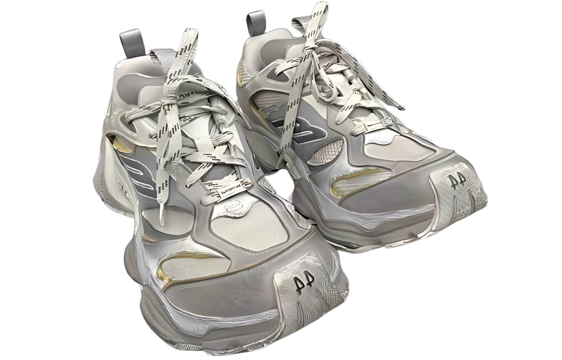 Balenciaga Низкие повседневные кроссовки мужские silver gray — фото 3