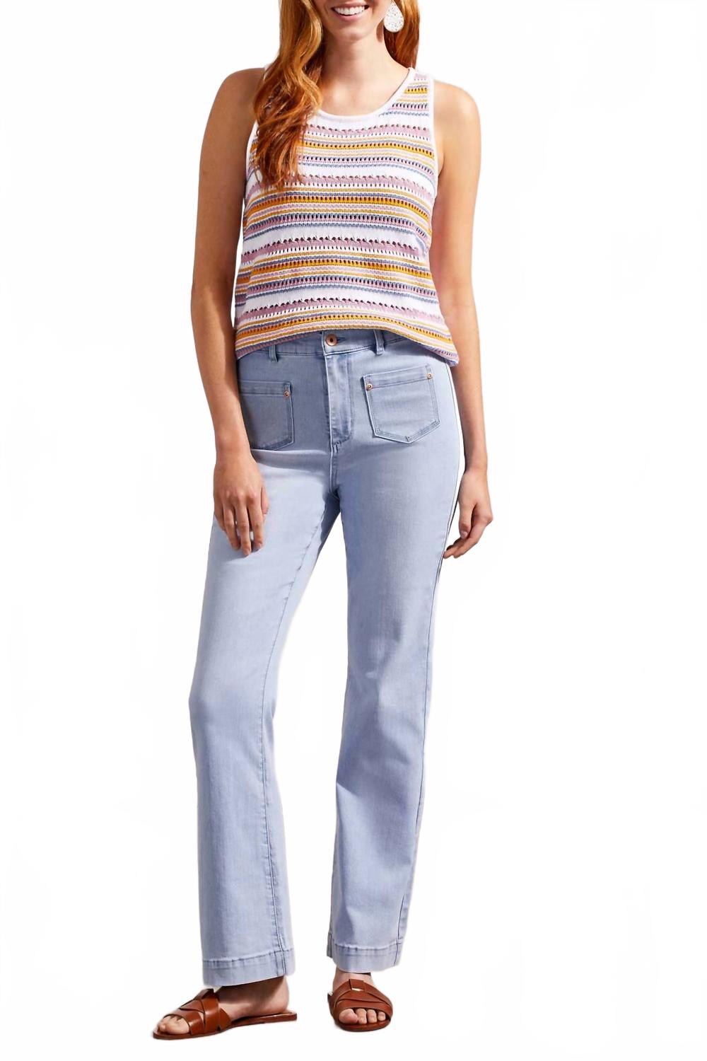 

Джинсы Brooke Micro Flare с накладными карманами, летние синие TRIBAL