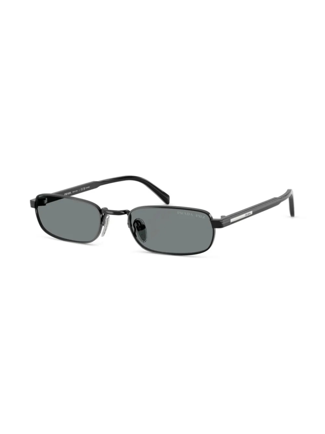 Prada Eyewear солнцезащитные очки в прямоугольной оправе, черный — фото 2