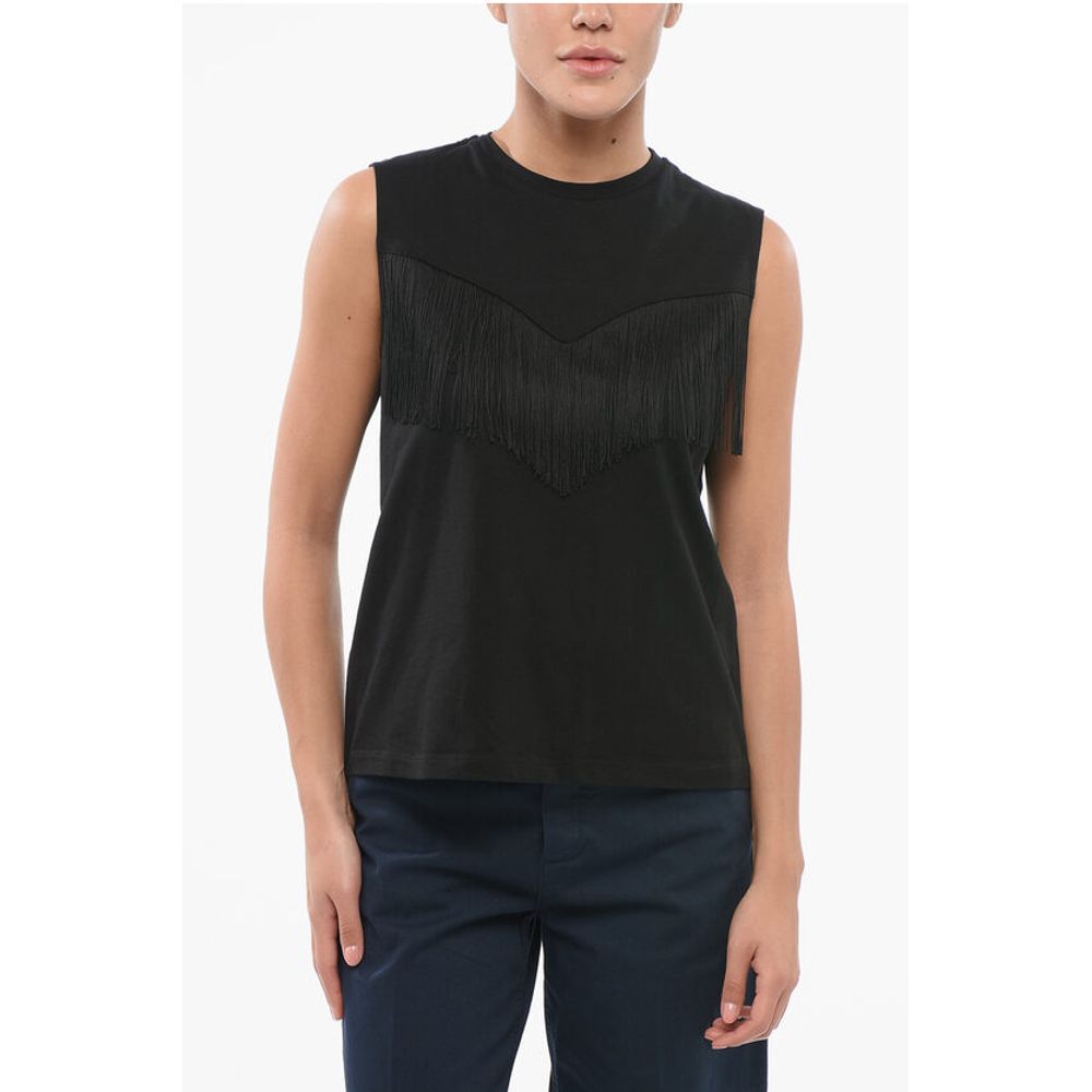 

Хлопковый топ с бахромой Pinko, Black