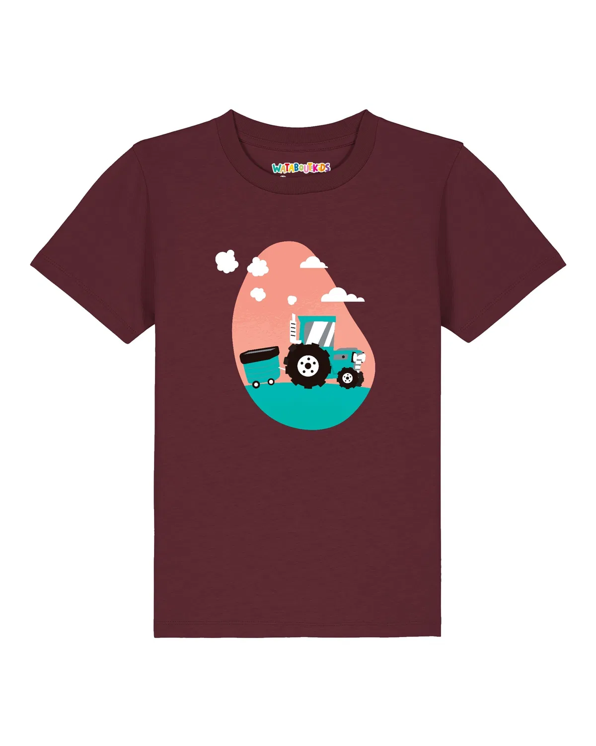 Футболка 'Traktor' Watabout.Kids, Bordeaux/Pastel Red