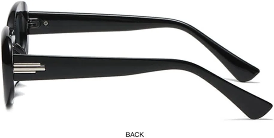 

Солнцезащитные очки для женщин в винтажном стиле с заклепками, овальные солнцезащитные очки для мужчин, очки с защитой от УФ-излучения UV400 generic, Black