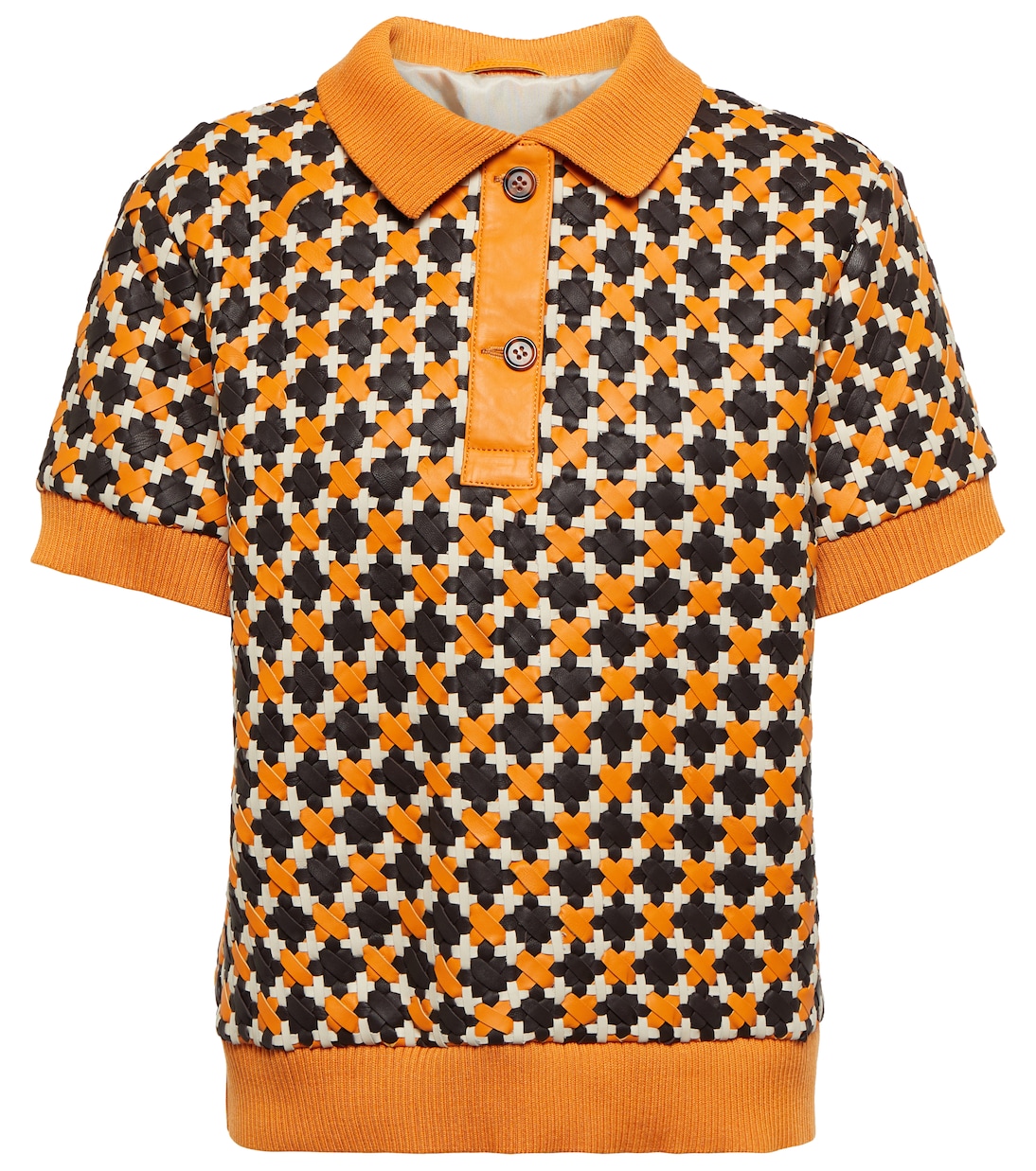 

Кожаный топ-поло Dodo Bar Or, Brown Orange Combo