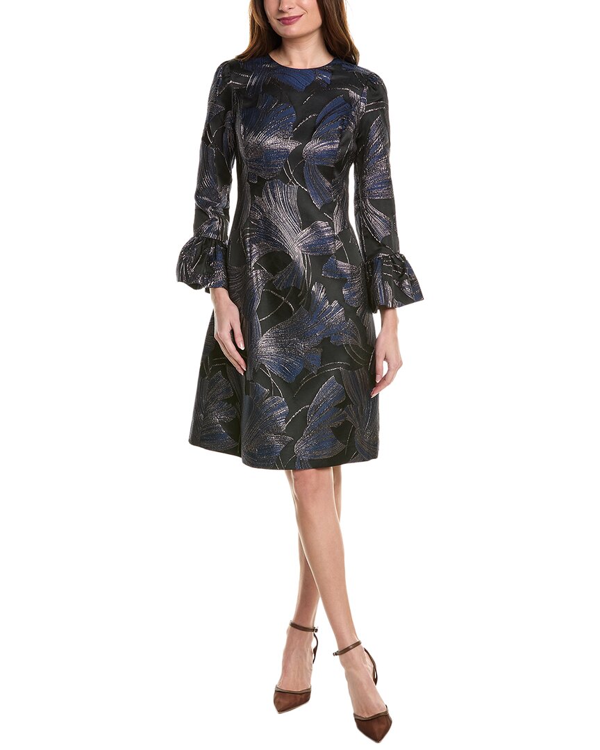 

Терри Джон от Рики Фриман Металлическое жаккардовое платье силуэта А-силуэт Teri Jon by Rickie Freeman, черный