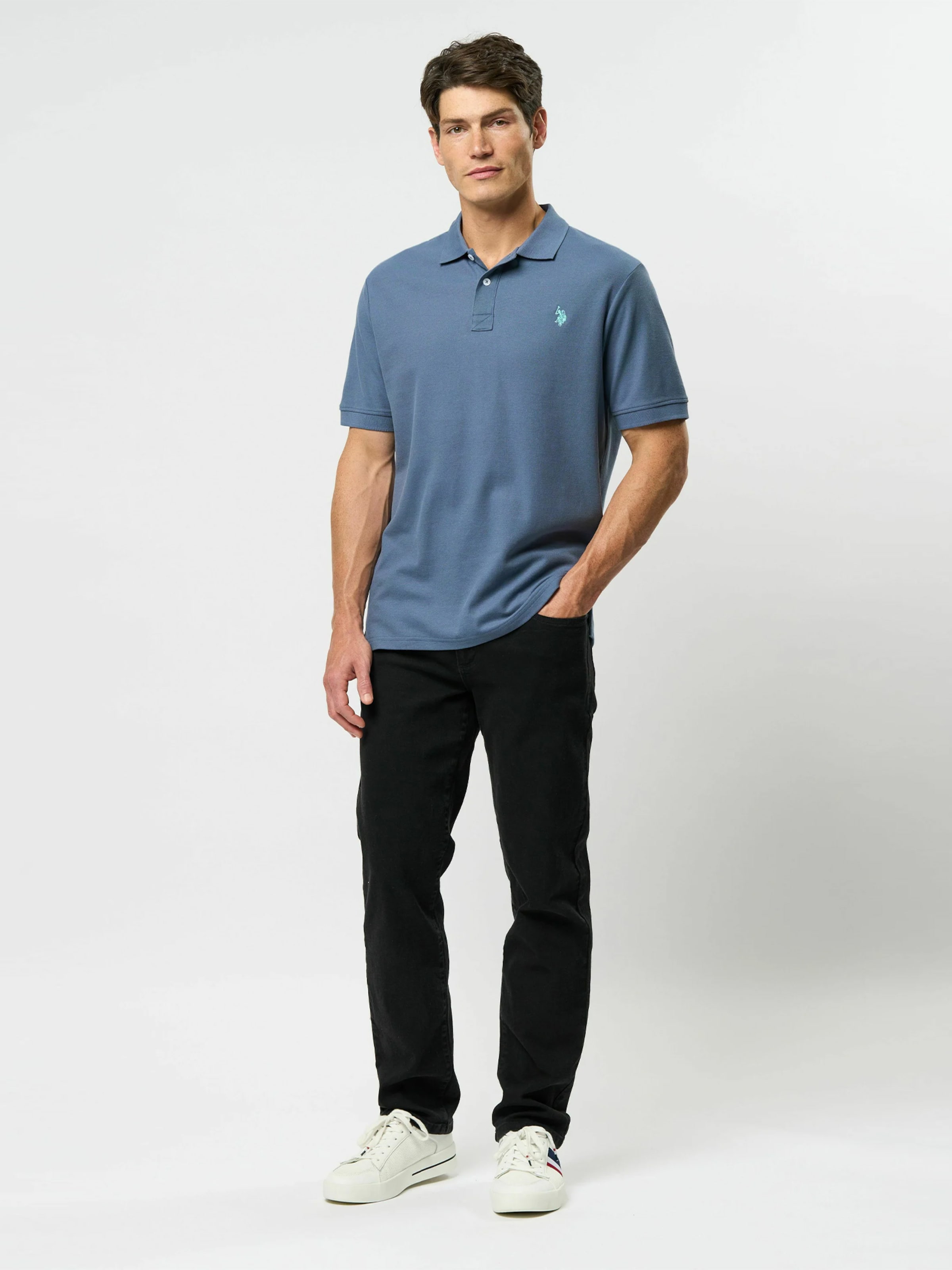 U.S. POLO ASSN. Рубашка на пуговицах 'UMALFRED' синего цвета Regular fit — фото 4