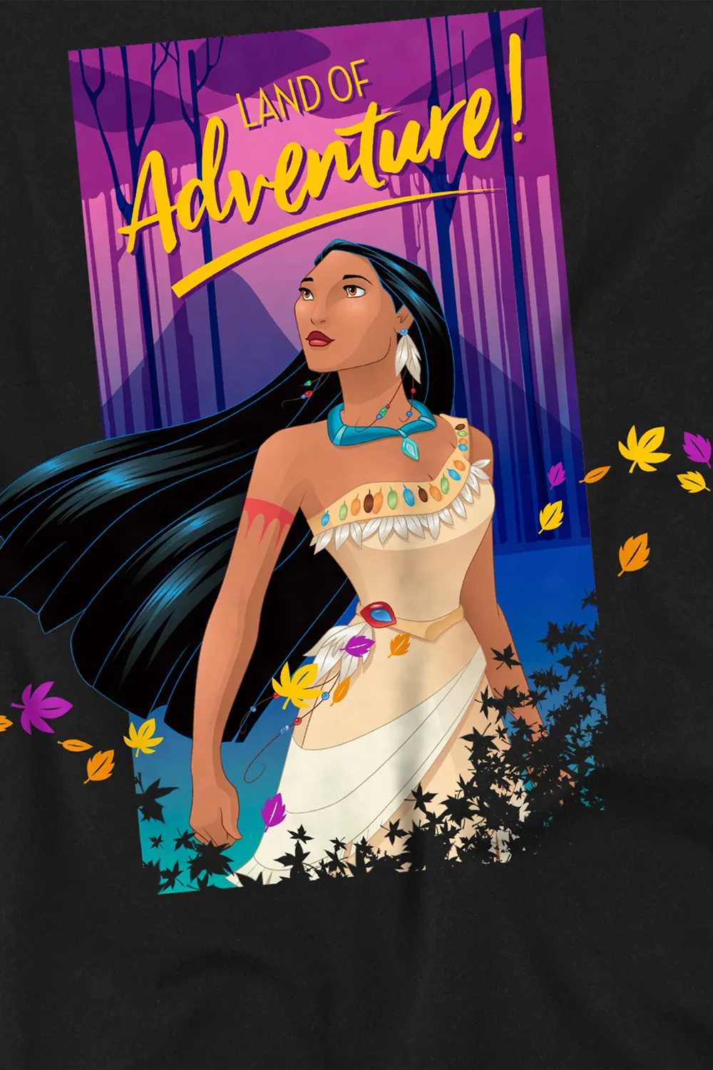 Детский свитшот с принтом Pocahontas Disney, черный — фото 2