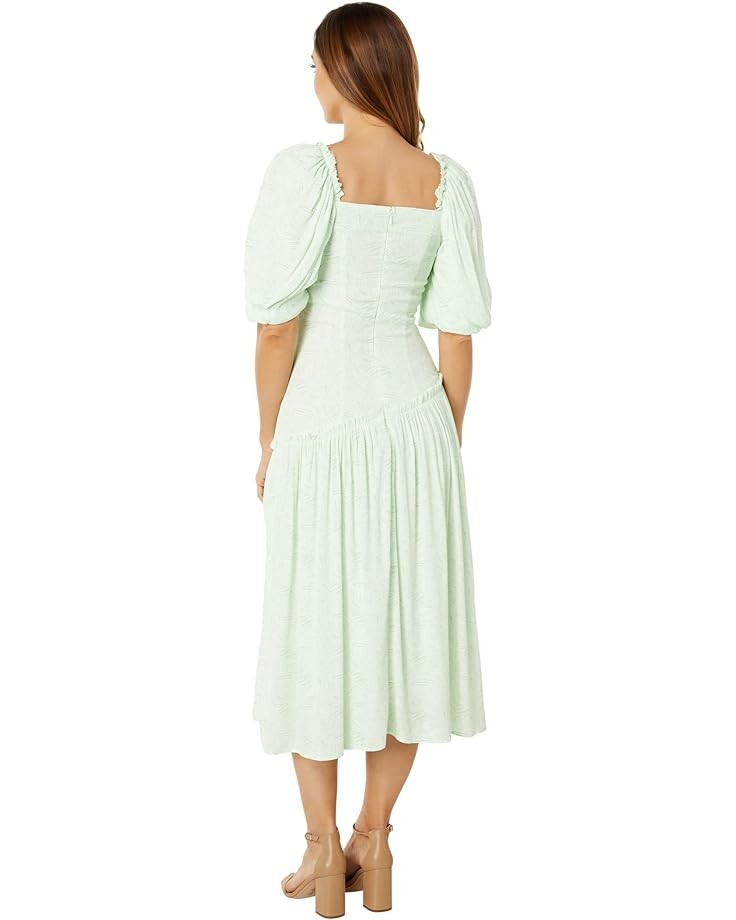 

Платье MOON RIVER Puff Sleeve Midi Dress, цвет Sage