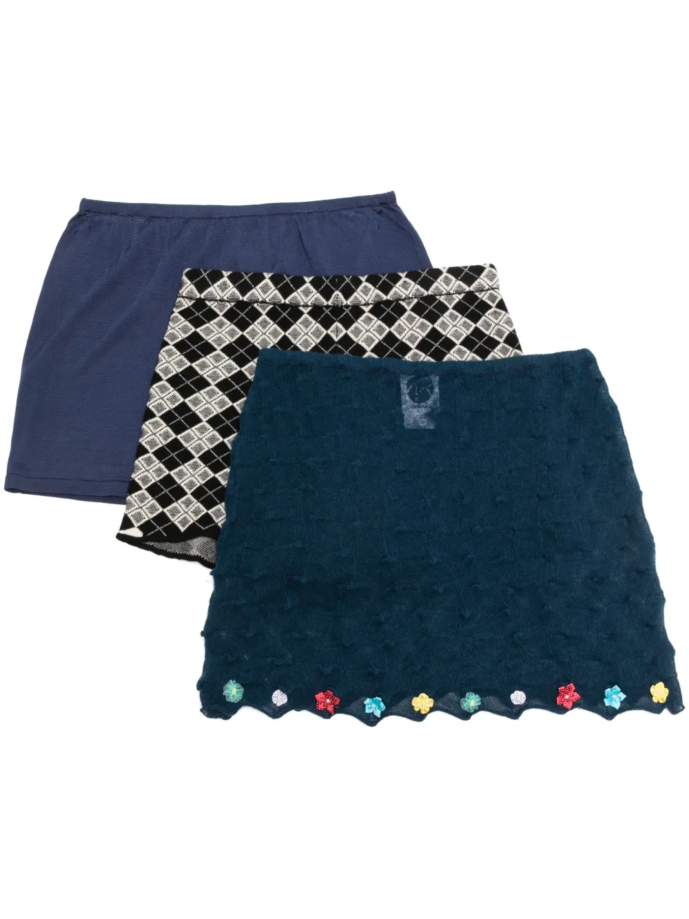 

Трикотажный комплект из топа и юбки YANYAN KNITS, синий