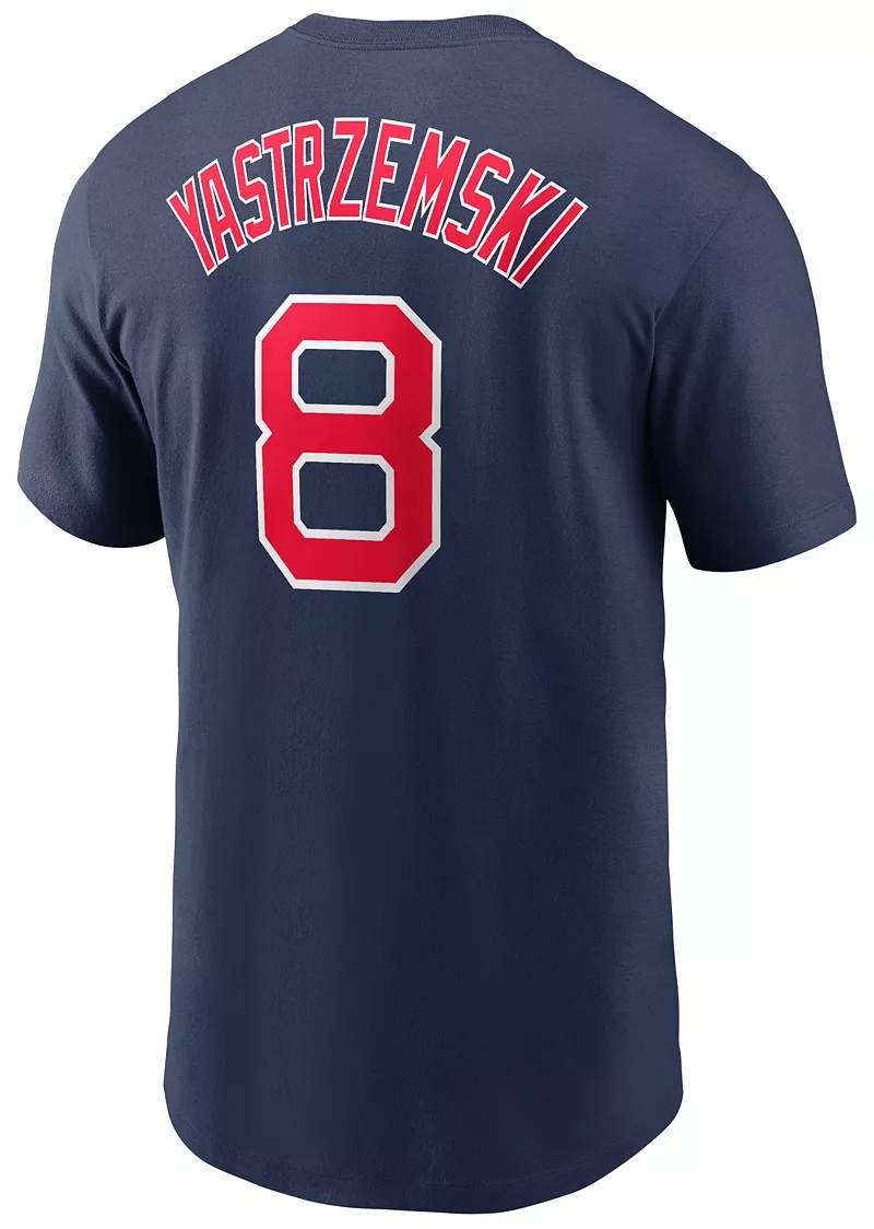 Мужская футболка Nike Boston Red Sox Carl Yastrzemski #8 темно-синяя Cooperstown — фото 2