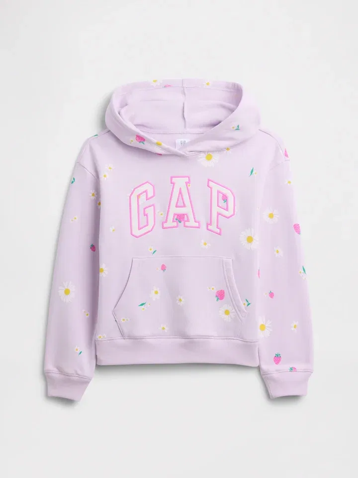 Капюшон с принтом floral, GAP, лиловый