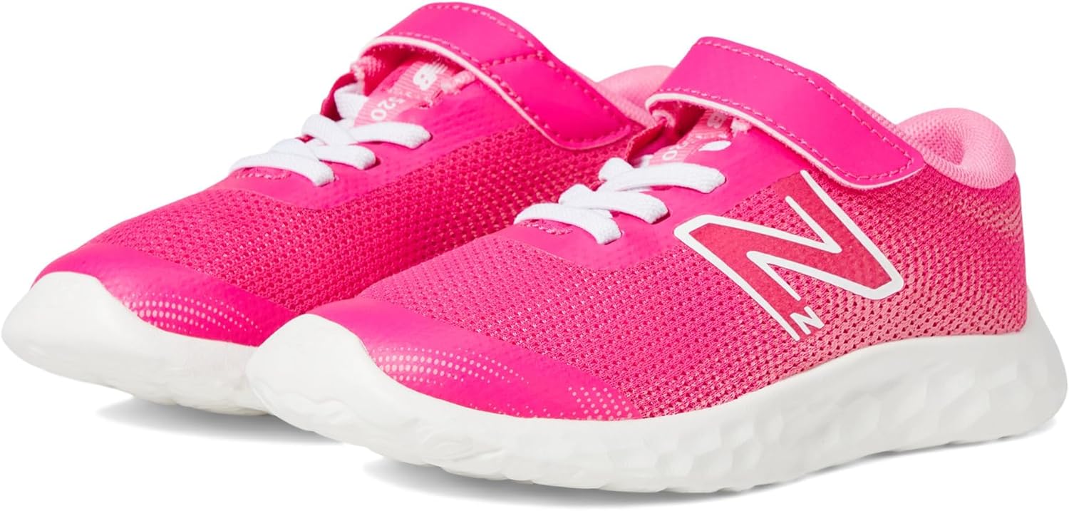 

Кроссовки для бега New Balance Unisex-Child Dynasoft 520 V8 с шнурками-бинджи, белый/розовый