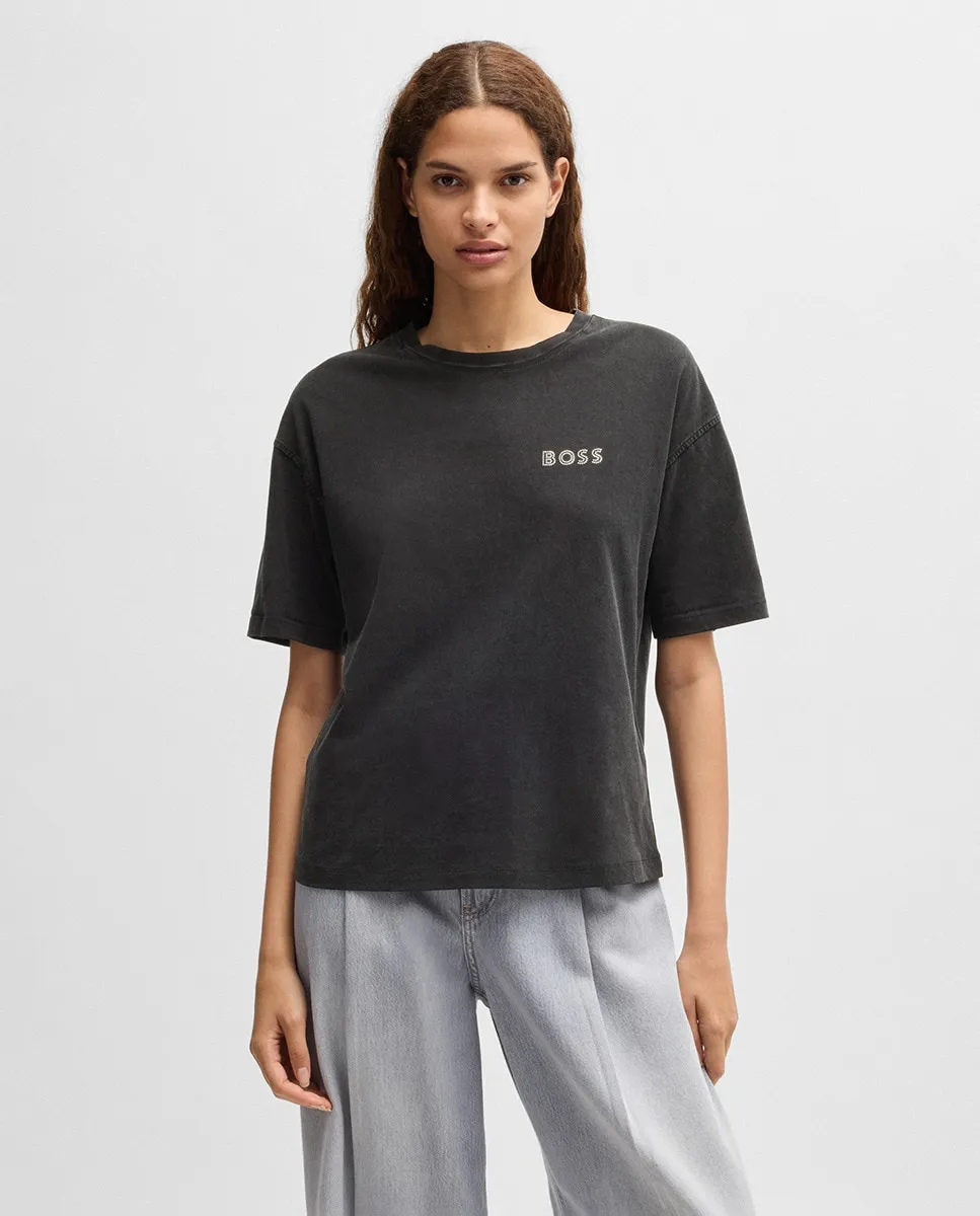 

Футболка с короткими рукавами и круглым вырезом Hugo Boss, черный