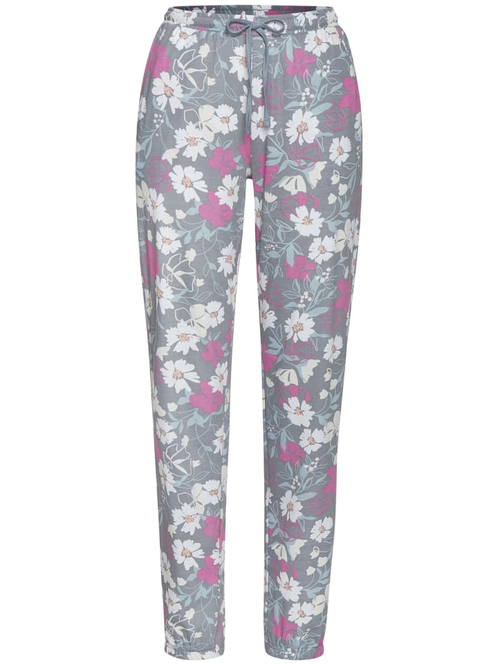 

Пижамные брюки с серо-розовым цветочным принтом VIVANCE DREAMS
