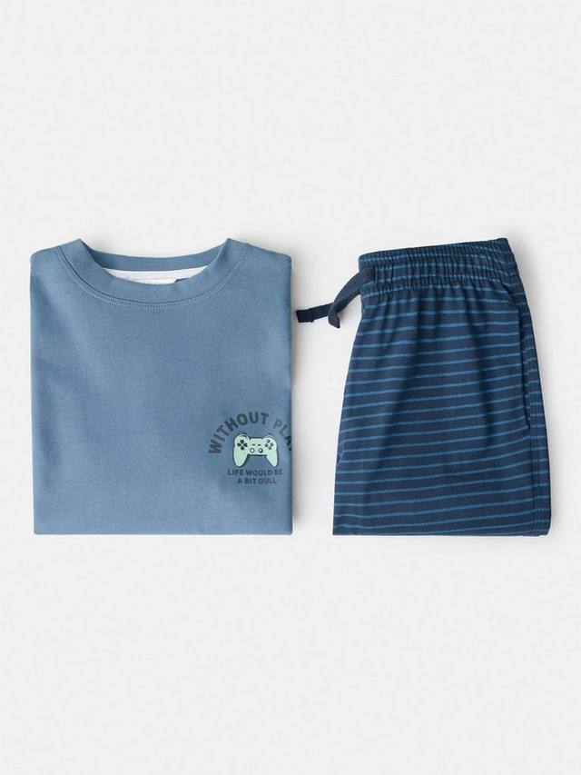 Детский пижамный комплект из хлопка с длинными рукавами Mango, Dark Blue — фото 3
