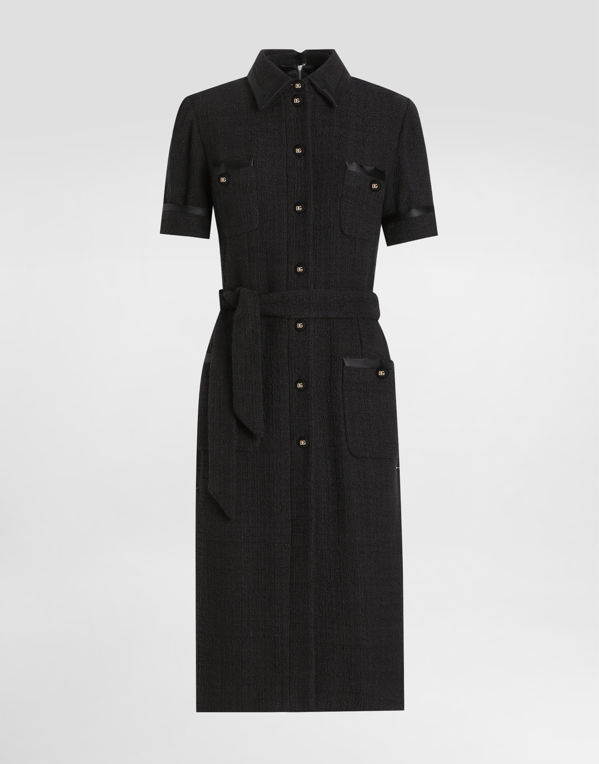 

Платье миди из расшельского твида Dolce & Gabbana, черный