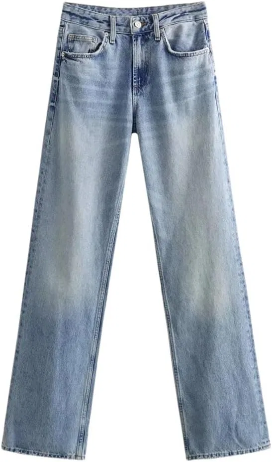 Джинсы прямые широкие, Vintage Wash, 3