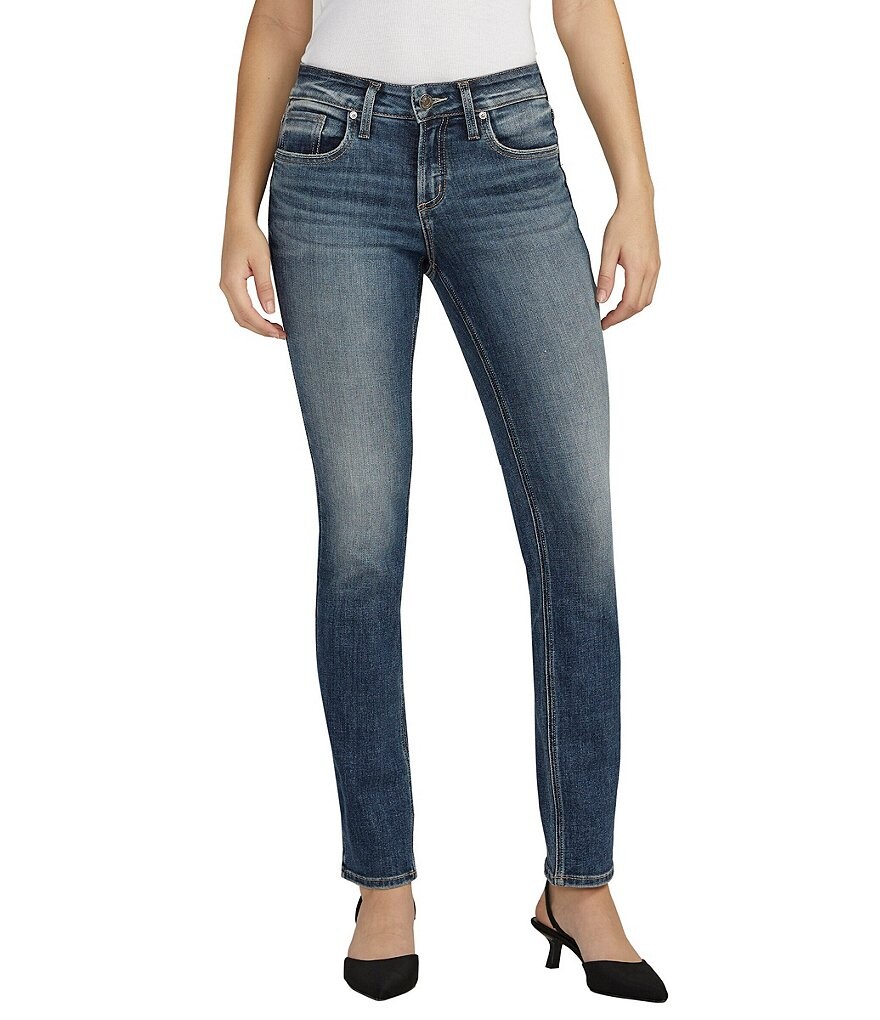 

Прямые джинсы Suki со средней посадкой Silver Jeans Co., синий
