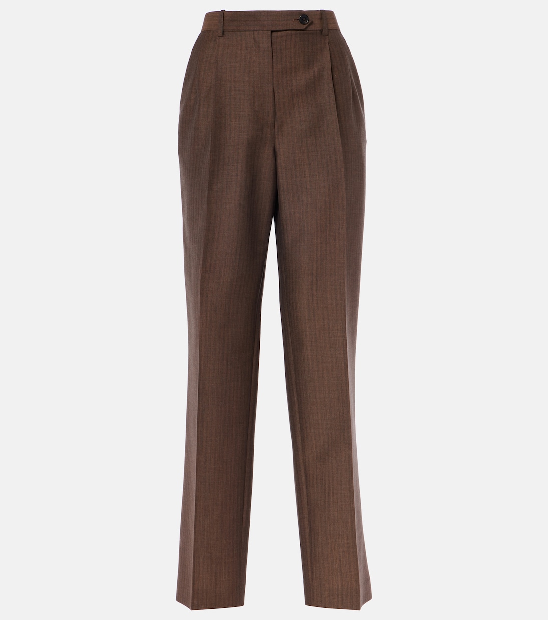 

Прямые брюки из мохера и шерсти Норберт The Row, Dark Beige