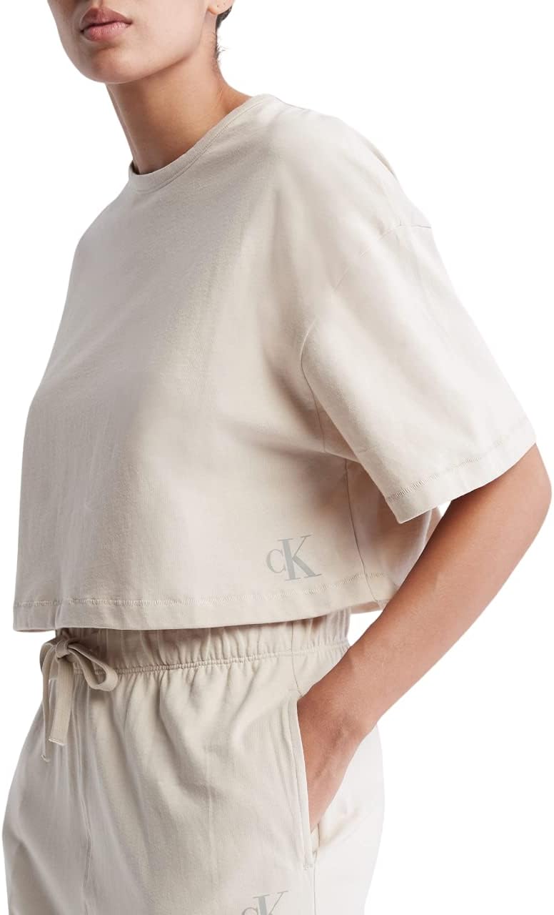 

Женская блузка Calvin Klein Flex с коротким рукавом и круглым вырезом, Mudstone