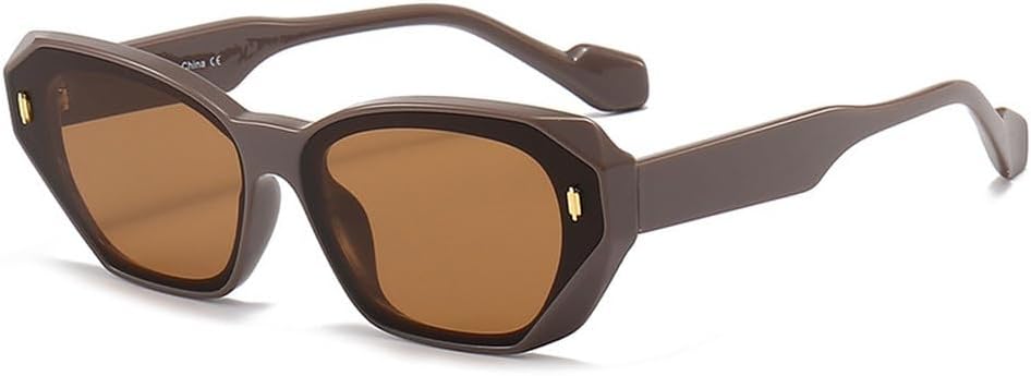 

Стильные ретро-солнцезащитные очки «кошачий глаз» для женщин, винтажные солнцезащитные очки с защитой от УФ-излучения UV400, модные аксессуары для очков с заклепками HVTVTLA, C5