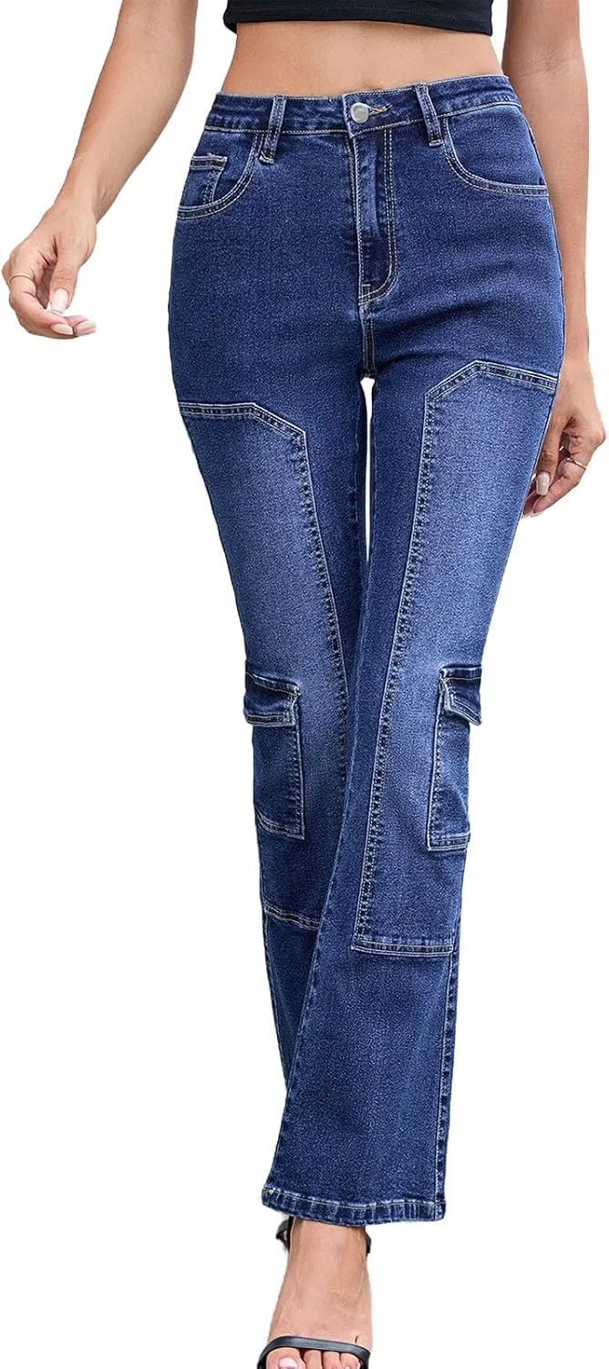 Джинсы Women's Stretchy Mid Rise Flare, синий
