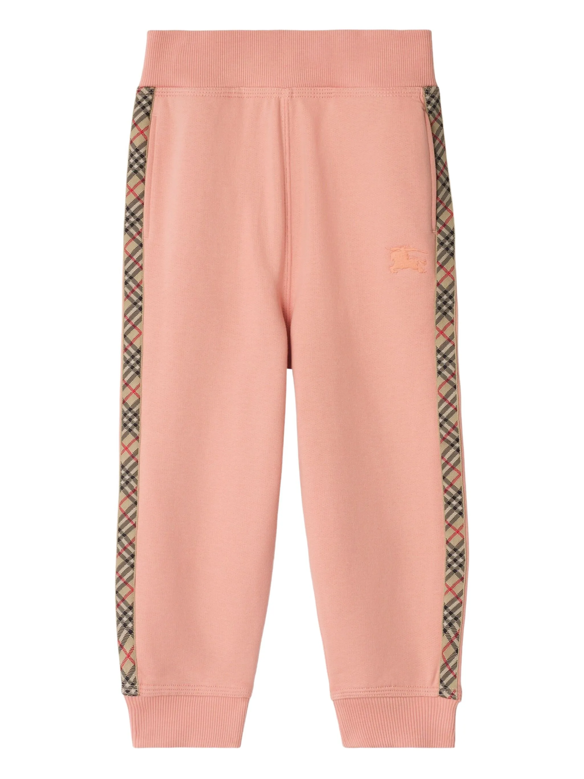 Спортивные брюки с отделкой в клетку Burberry Kids, розовый