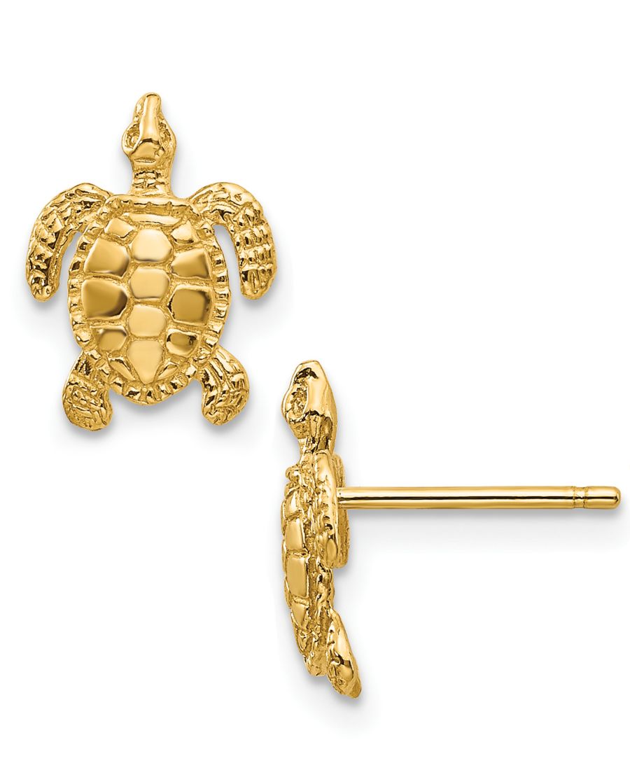 

Серьги-гвоздики в виде морской черепахи из 14-каратного золота Macy's, Yellow Gold
