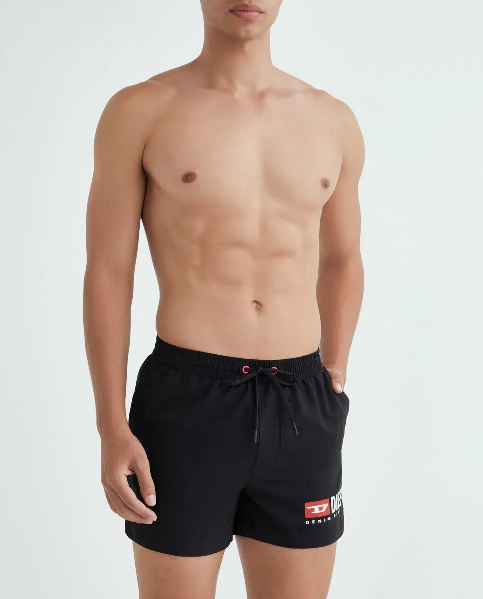 

Мужские шорты для плавания с сетчатой подкладкой, задним карманом и регулируемой талией на шнурке Diesel, черный