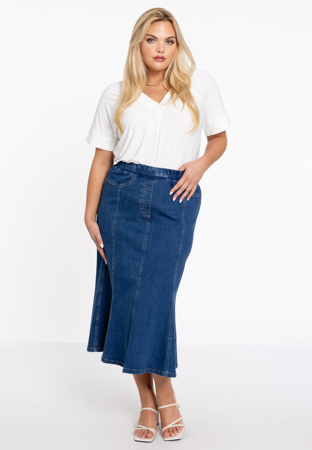 

Джинсовая юбка A-line skirt YOEK, индиго