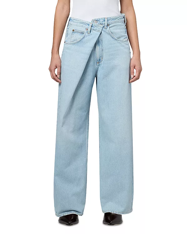 

Джинсы Vana Fold супербледно-индигового цвета Agolde, синий