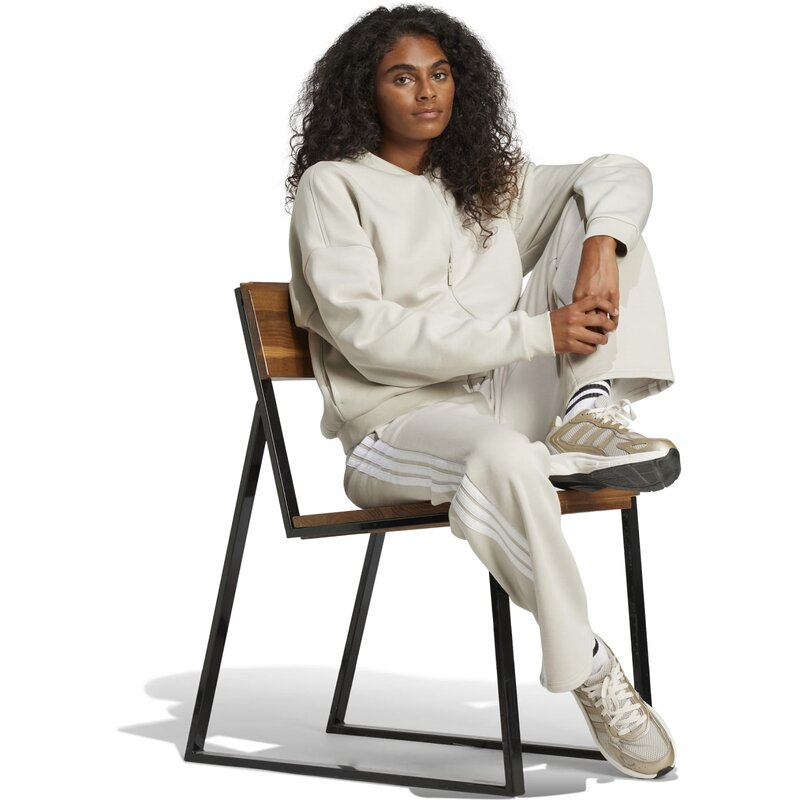 Брюки Essentials с тремя полосками и открытым краем из французского трикотажа Adidas, мультиколор — фото 4