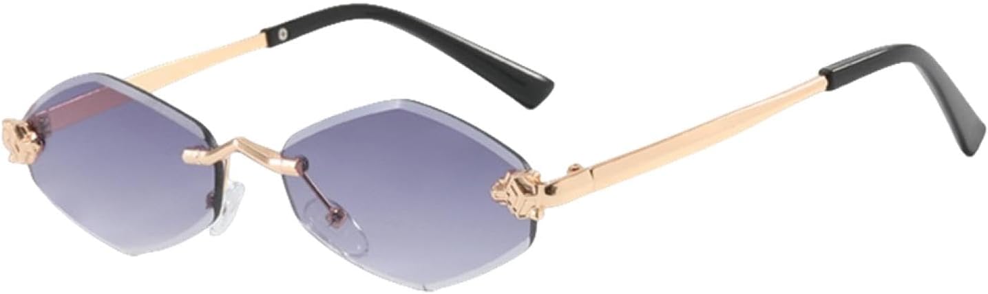 

Модные маленькие многоугольные солнцезащитные очки для женщин, роскошные коричневые ромбовидные очки, винтажные металлические солнцезащитные очки для женщин generic, Gold Gradient Gray