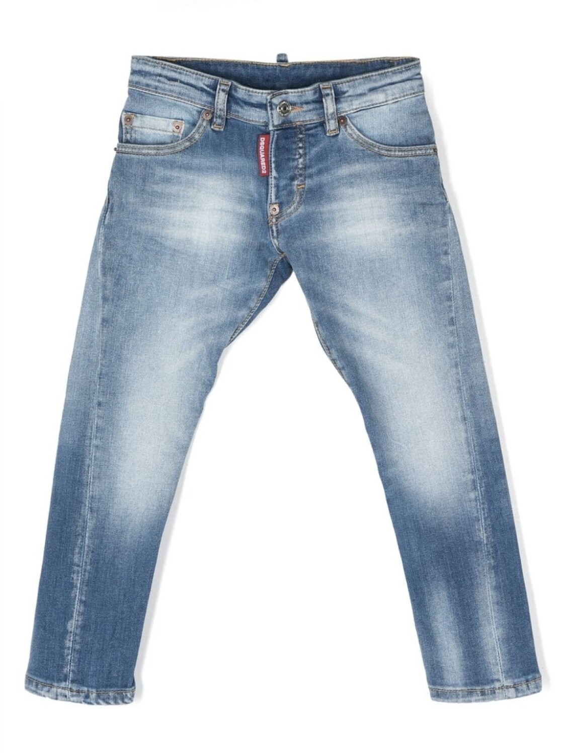 

Dsquared2 прямые джинсы с эффектом потертости, синий