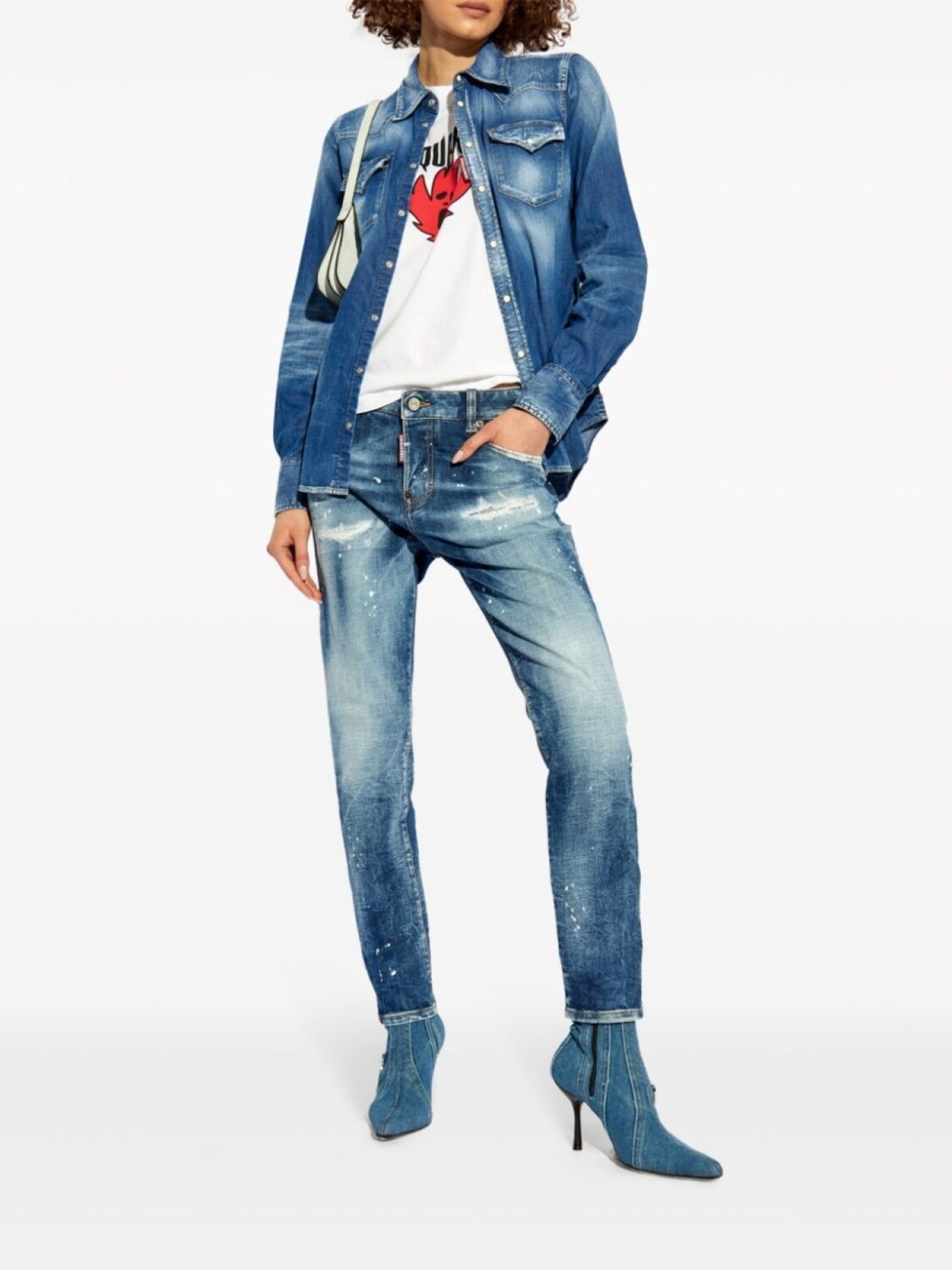 

Dsquared2 футболка с принтом ужасных кленовых листьев, белый