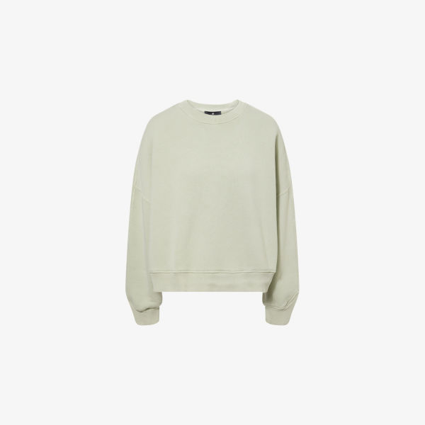 

Хлопковый свитшот с V-образным вырезом Initial Represent, цвет desert sage
