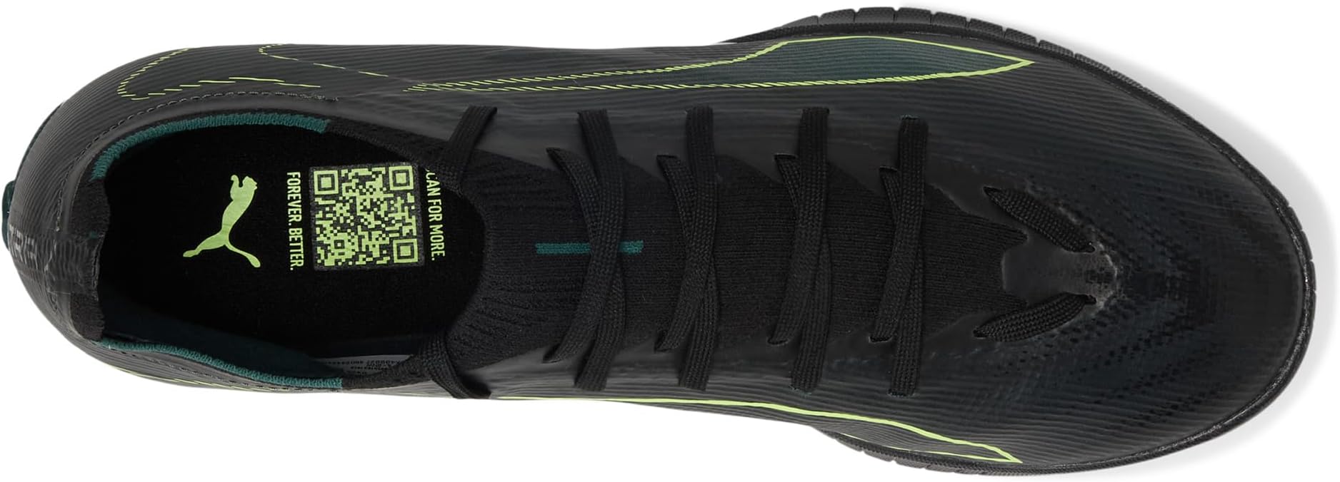 Кроссовки PUMA Ultra 6 Match Turf Trainer Soccer Cleats, цвет Black/Fizzy Light/Green Terrain — фото 2