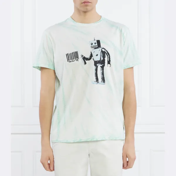 

Футболка стандартного кроя SS BSC Robot Graffit Guess, зеленый