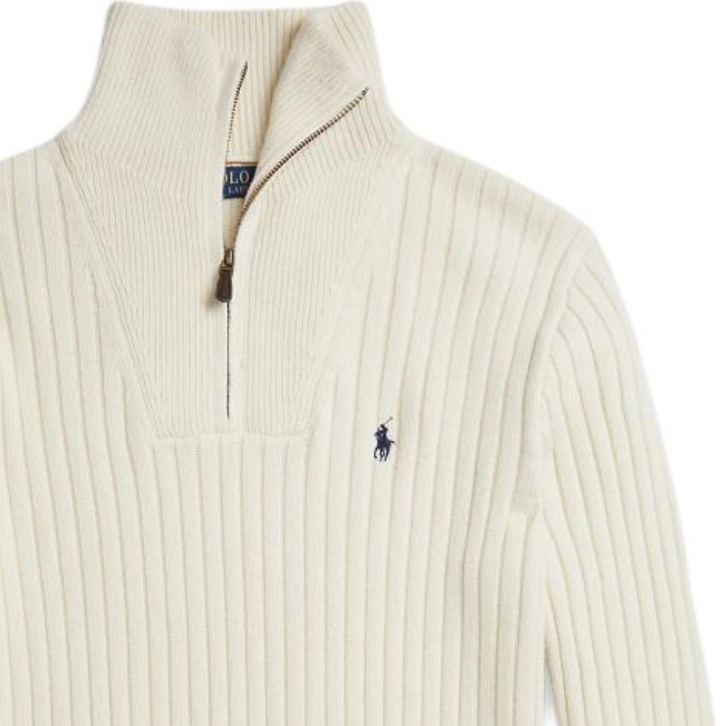Polo Ralph Lauren Ребристый свитер с высоким воротником и застежкой-молнией до середины груди — фото 3