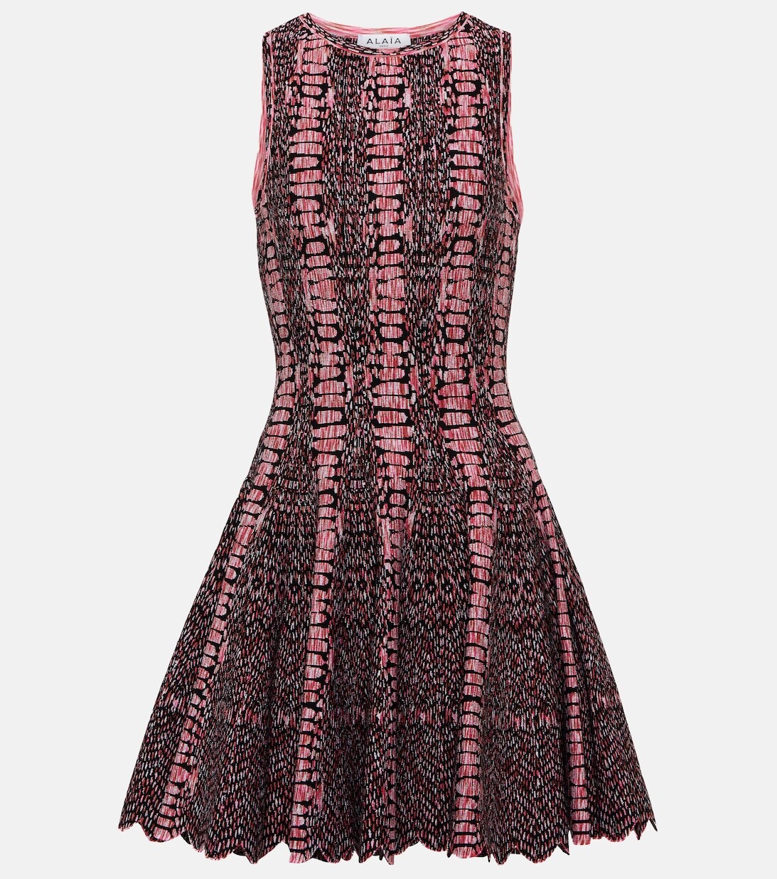 Жаккардовое мини-платье ALAÏA, красный
