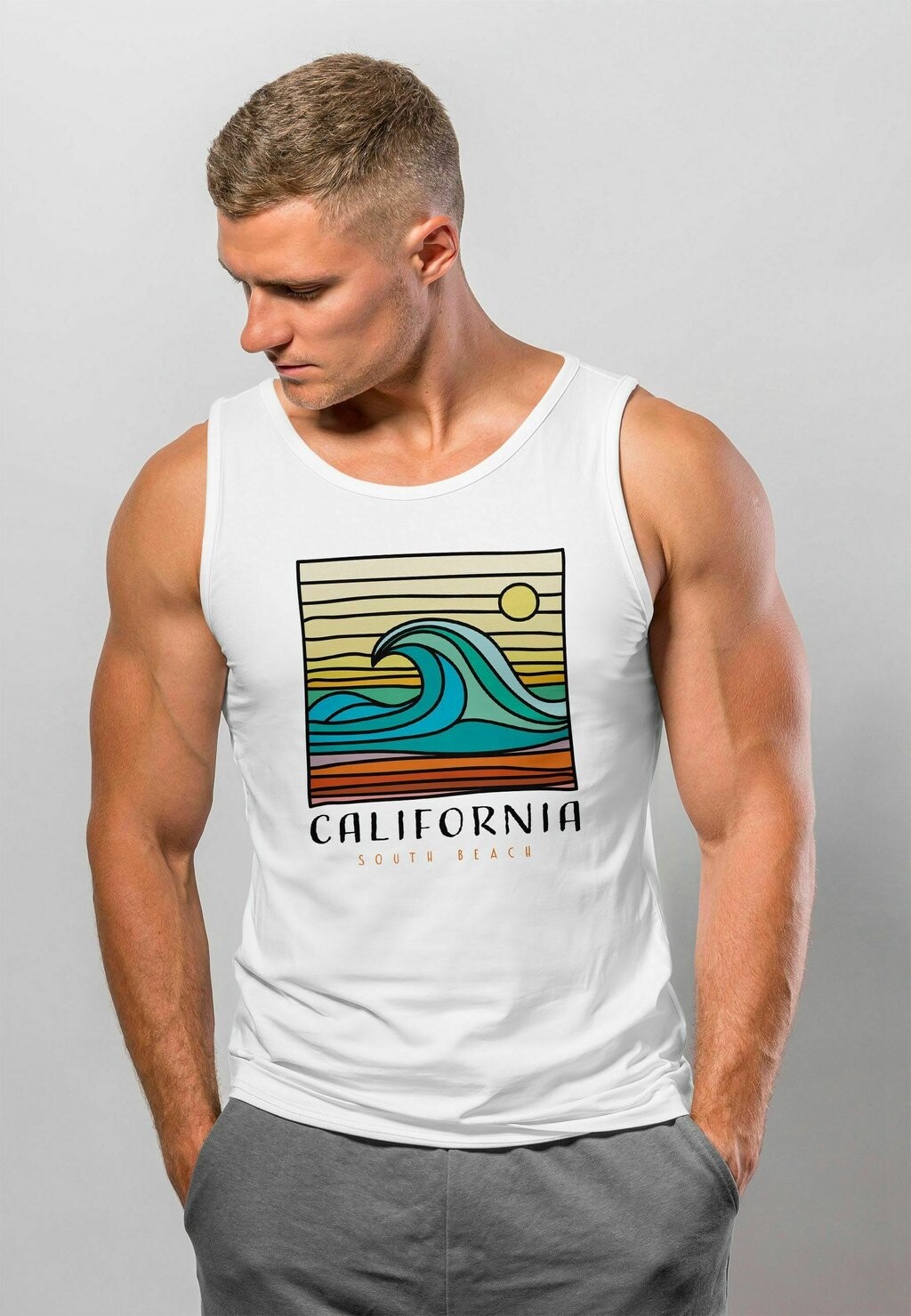 

Топ CALIFORNIA SOUTH BEACH WELLE WAVE SURFING PRINT Neverless, цвет weiß