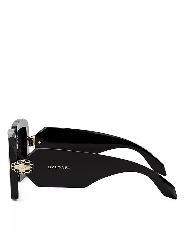 Геометрические солнцезащитные очки Serpenti, 52 мм Bvlgari, черный — фото 3