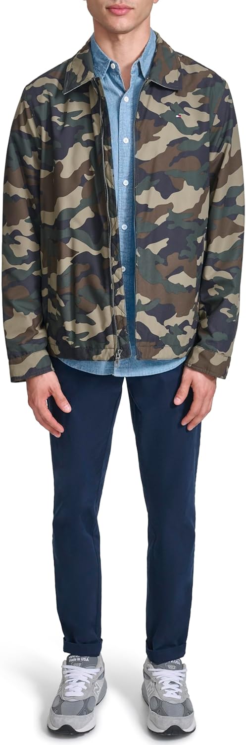 Легкая мужская куртка для гольфа Tommy Hilfiger из микротвила на молнии (стандартные размеры, а также для больших и высоких), Camouflage — фото 2