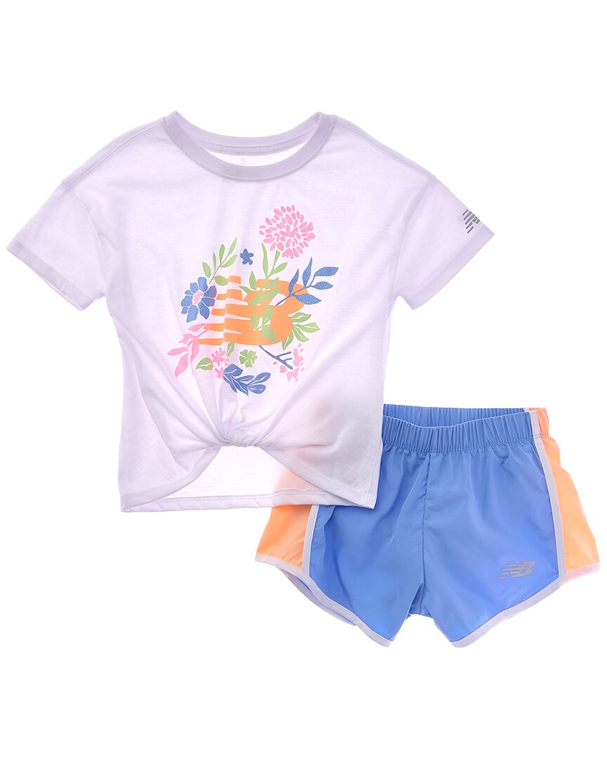 

Комплект New Balance из 2 предметов: футболка и тканые шорты, белый