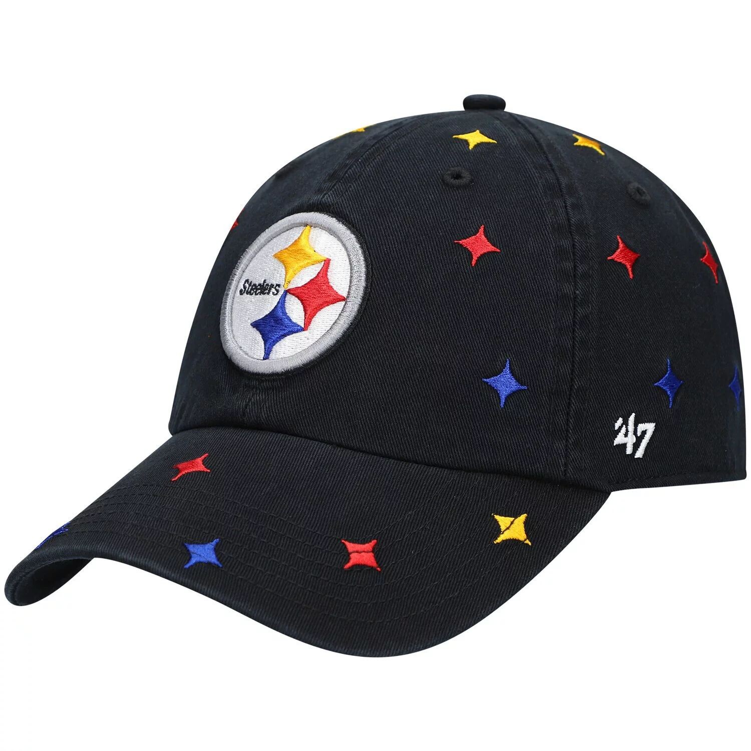 

Женская черная регулируемая шляпа с разноцветными конфетти '47 Pittsburgh Steelers