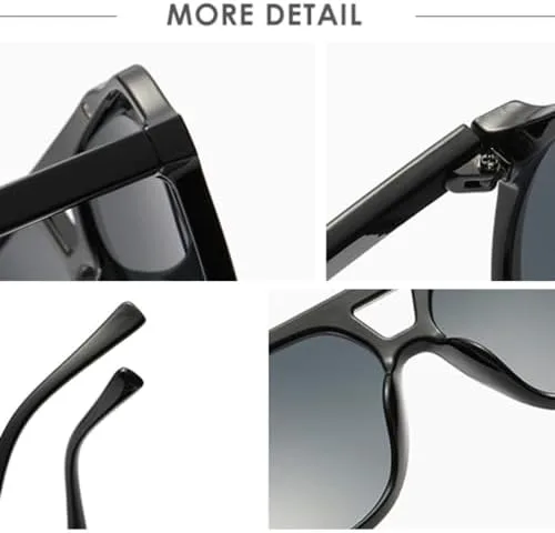 

Модные солнцезащитные очки в стиле ретро с двойным лучом, солнцезащитные очки Ocean Sheet с защитой от УФ-излучения, простой повседневный стиль MTZJH, Brown Brown